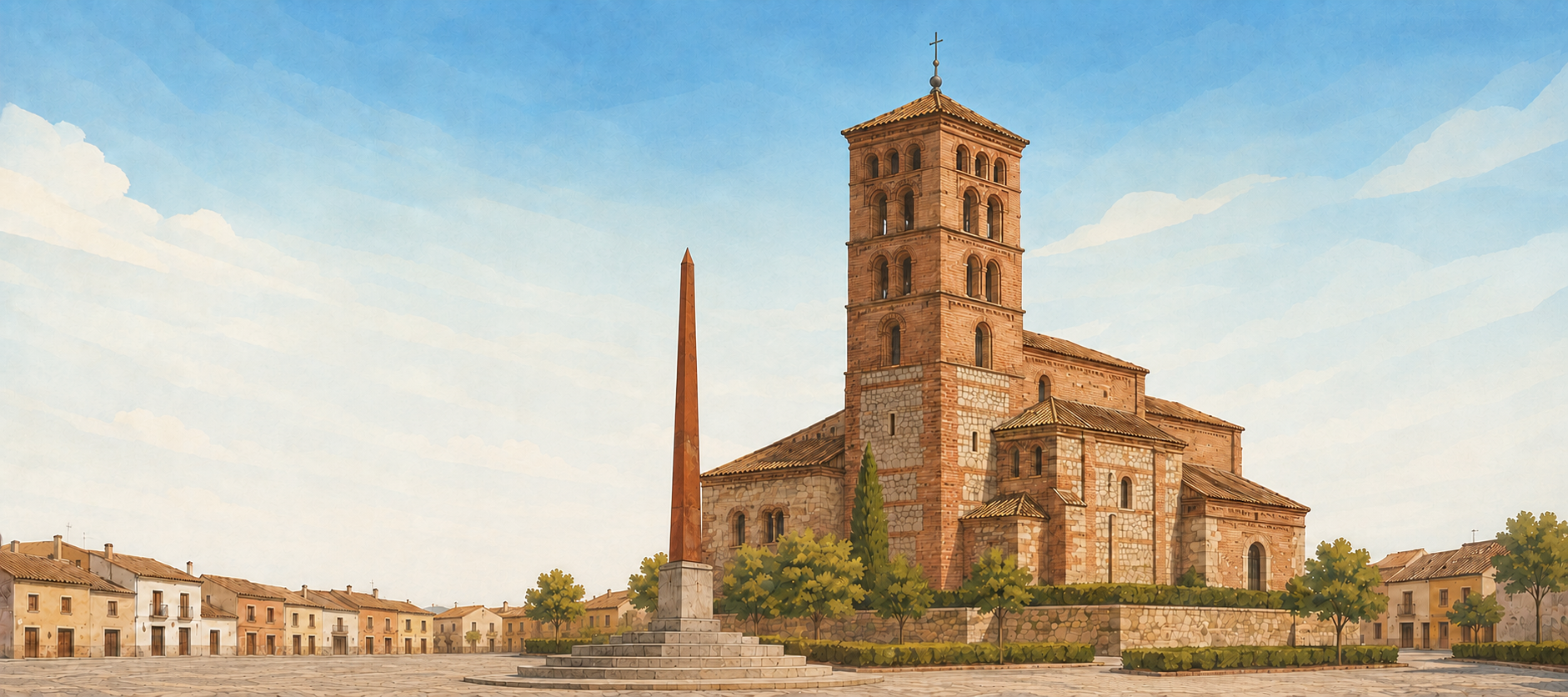 Collage de Santa María la Antigua y el Obelisco de la Vicalvarada